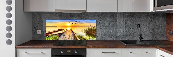 Dekorační panel sklo Loď a molo