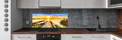 Dekorační panel sklo Loď a molo