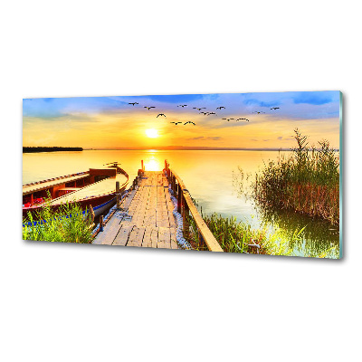 Dekorační panel sklo Loď a molo