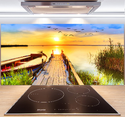 Dekorační panel sklo Loď a molo