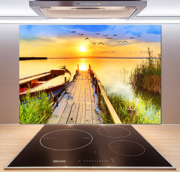 Dekorační panel sklo Loď a molo