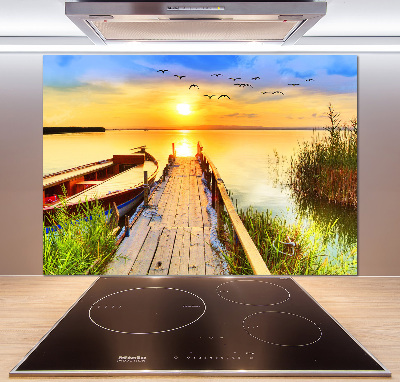 Dekorační panel sklo Loď a molo