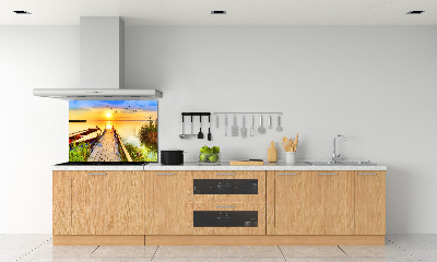 Dekorační panel sklo Loď a molo