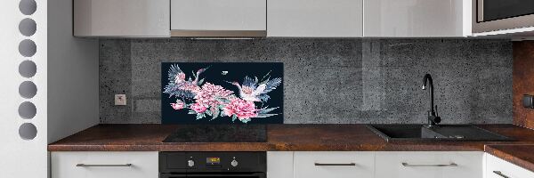Panel do kuchyně Jeřábi a pivoňky