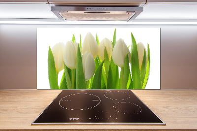 Skleněný panel do kuchynské linky Tulipány