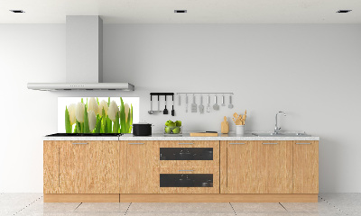 Skleněný panel do kuchynské linky Tulipány
