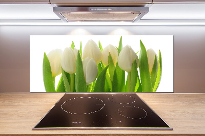 Skleněný panel do kuchynské linky Tulipány