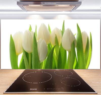 Skleněný panel do kuchynské linky Tulipány