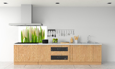 Skleněný panel do kuchynské linky Tulipány