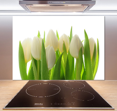 Skleněný panel do kuchynské linky Tulipány