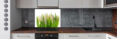Skleněný panel do kuchynské linky Tulipány