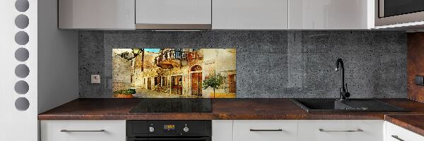 Panel do kuchyně Uličky v Řecku