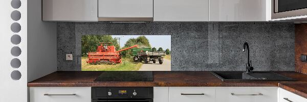 Skleněný panel do kuchyně Kombajn