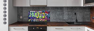 Panel lacobel Graffiti na stěně