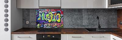 Panel lacobel Graffiti na stěně
