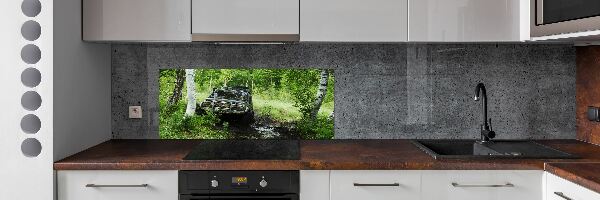 Dekorační panel sklo Jeep v lese