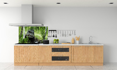 Dekorační panel sklo Jeep v lese