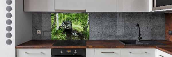 Dekorační panel sklo Jeep v lese