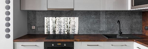 Dekorační panel sklo Kmeny bříz
