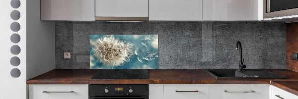 Skleněný panel do kuchynské linky Pampelišky