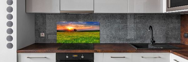 Panel do kuchyně Západ slunce louka