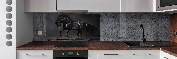 Dekorační panel sklo Černý kůň