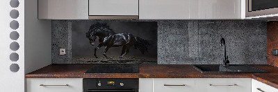 Dekorační panel sklo Černý kůň