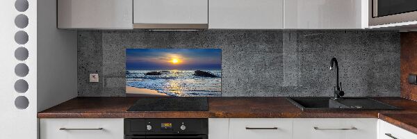 Panel lacobel Západ slunce moře