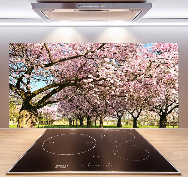 Dekorační panel sklo Višně