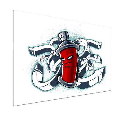 Skleněný panel do kuchynské linky Graffiti