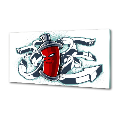 Skleněný panel do kuchynské linky Graffiti