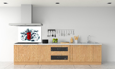 Skleněný panel do kuchynské linky Graffiti