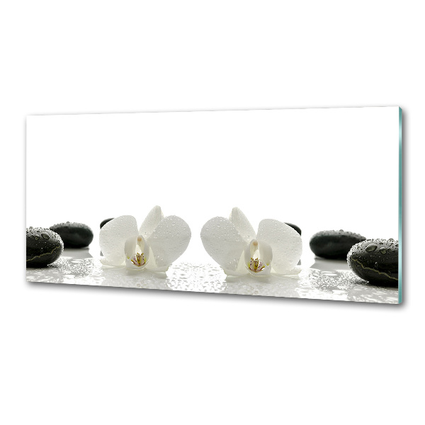 Skleněný panel do kuchynské linky Orchidej