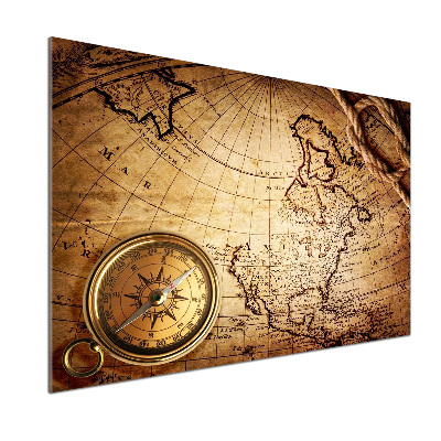 Panel do kuchyně Kompas na mapě
