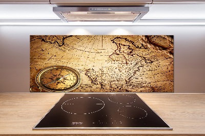 Panel do kuchyně Kompas na mapě