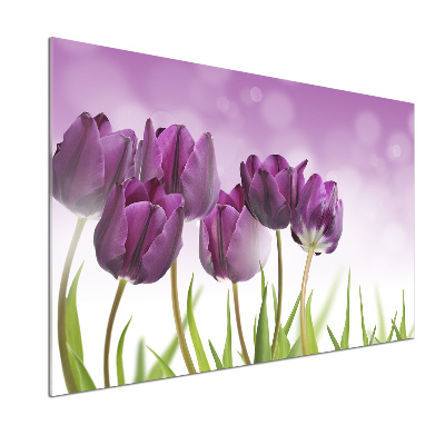 Panel do kuchyně Fialové tulipány