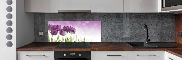 Panel do kuchyně Fialové tulipány