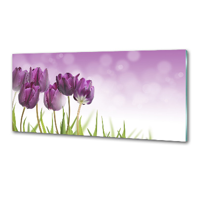 Panel do kuchyně Fialové tulipány