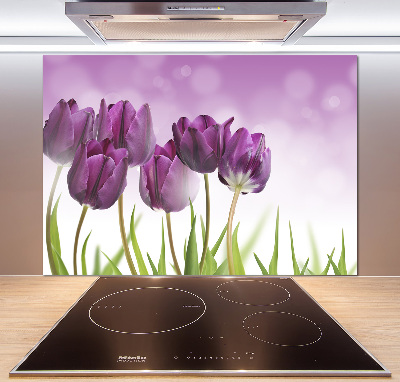 Panel do kuchyně Fialové tulipány