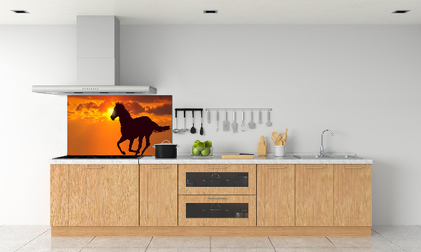 Panel do kuchyně Kůň západ slunce