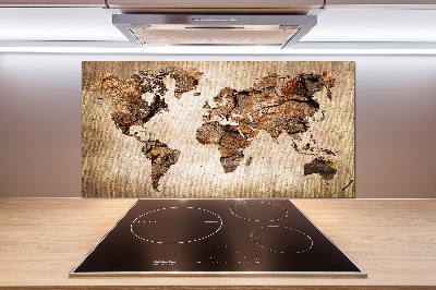 Panel do kuchyně Mapa světa dřevo