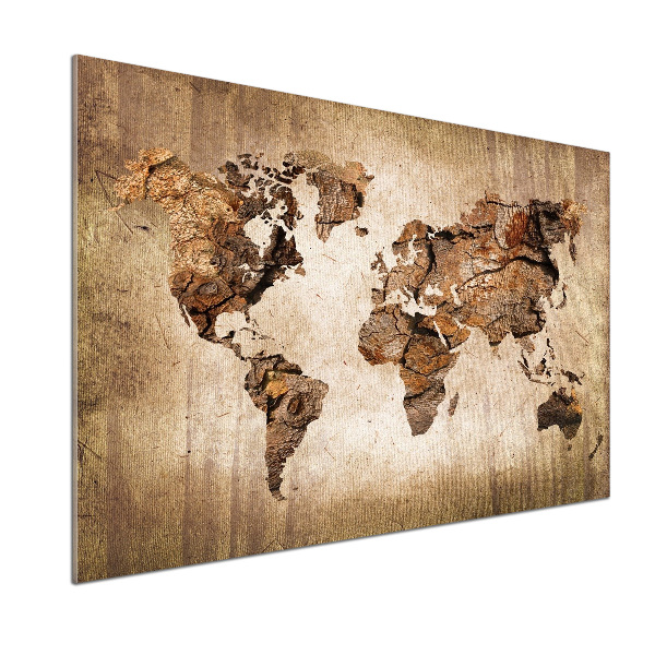 Panel do kuchyně Mapa světa dřevo
