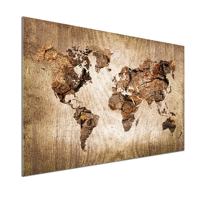 Panel do kuchyně Mapa světa dřevo