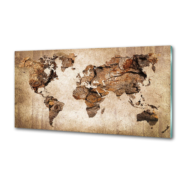Panel do kuchyně Mapa světa dřevo