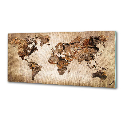 Panel do kuchyně Mapa světa dřevo