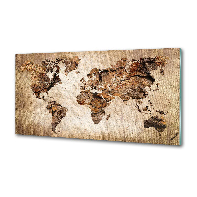 Panel do kuchyně Mapa světa dřevo