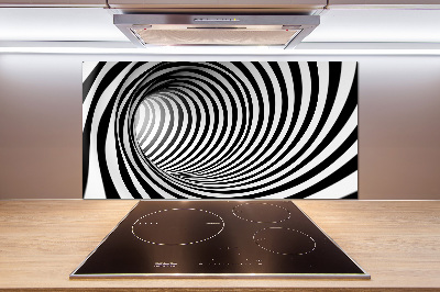 Skleněný panel do kuchynské linky Tunel 3D