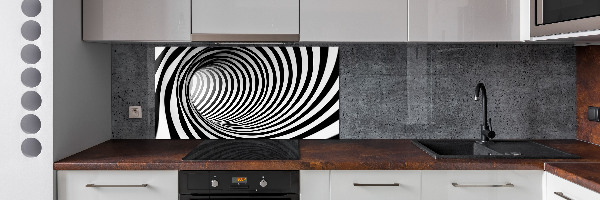 Skleněný panel do kuchynské linky Tunel 3D