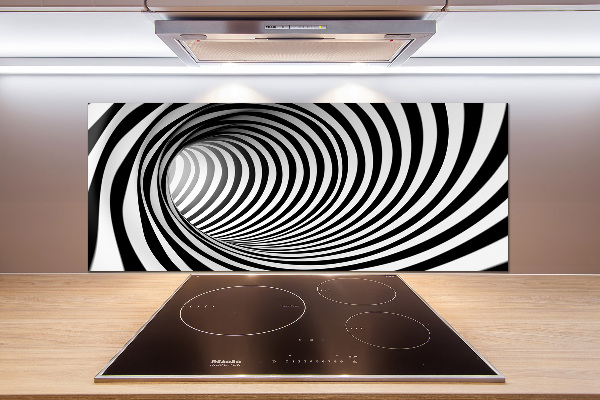 Skleněný panel do kuchynské linky Tunel 3D