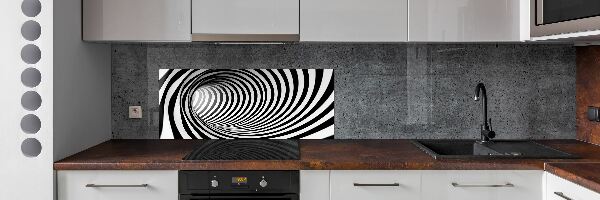 Skleněný panel do kuchynské linky Tunel 3D